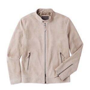 WILLIAMS & KENT Metis Goat Suede Racer Jacket Color Sand - Size L
